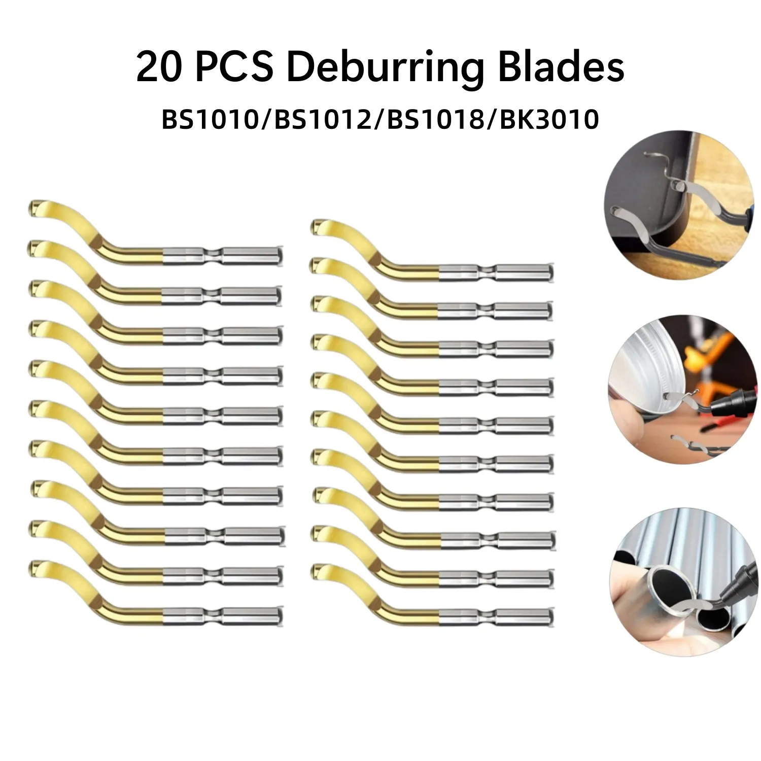 20PCS BS1010/BS1012/BS1018/BK3010 High Speed Steel Deburring for Precision Deburring Compatible with Universal Deburring Tools