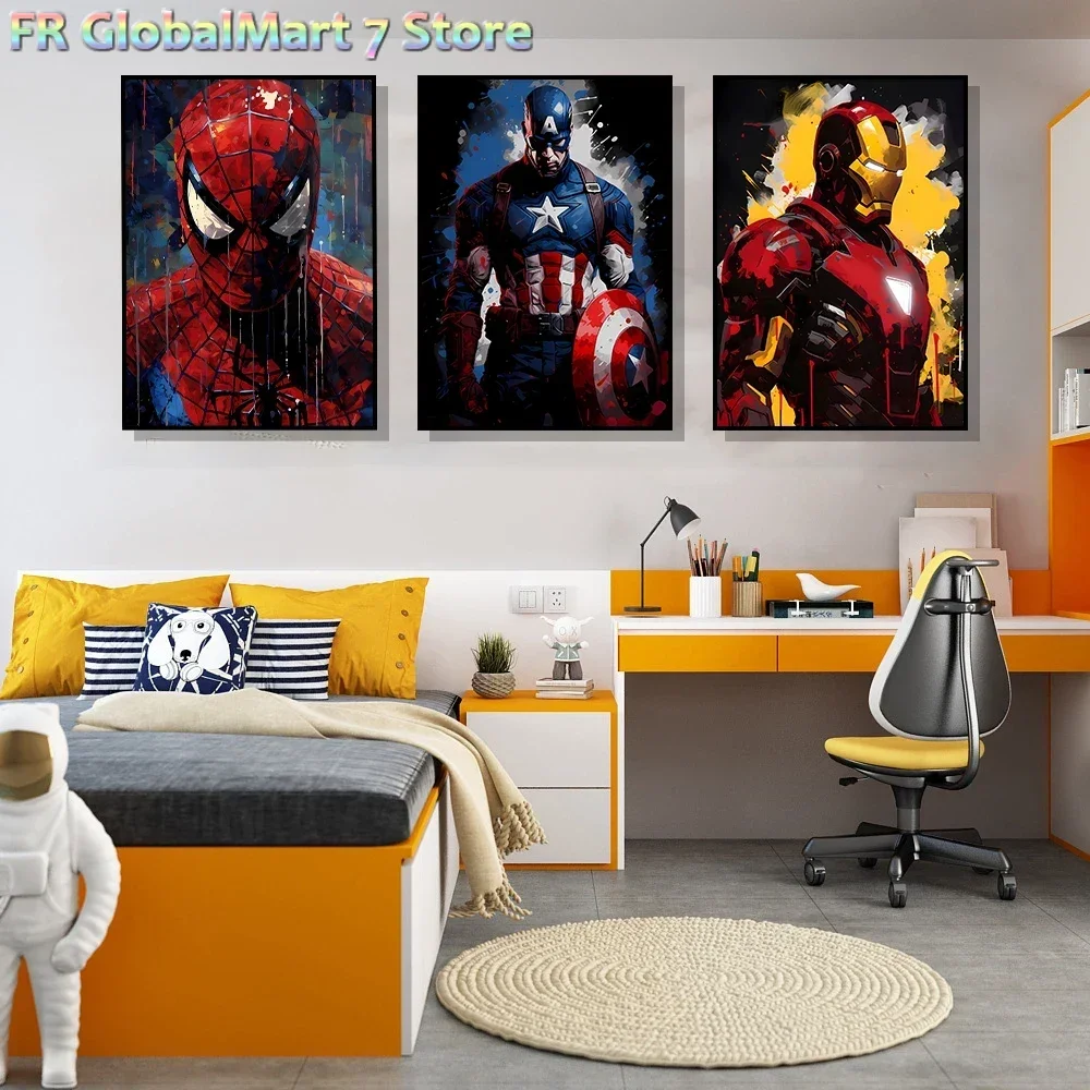 Diamond Painting Diamond Painting Marvel Movie Diamond Art Poster Anime Super Hero SpiderMan Iron Man Diamond Painting Home Wa
