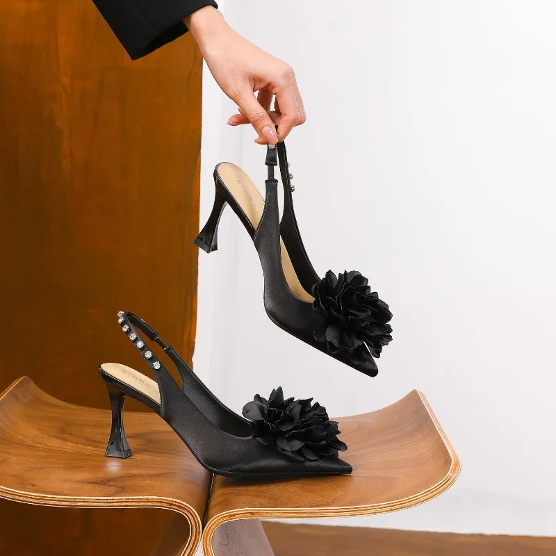 

Romance Women's Shoes French Style High Heeled Sandals for Woman Exquisite Pointed Tip Casual Shoes Designer Shoes Zapatos Mujer