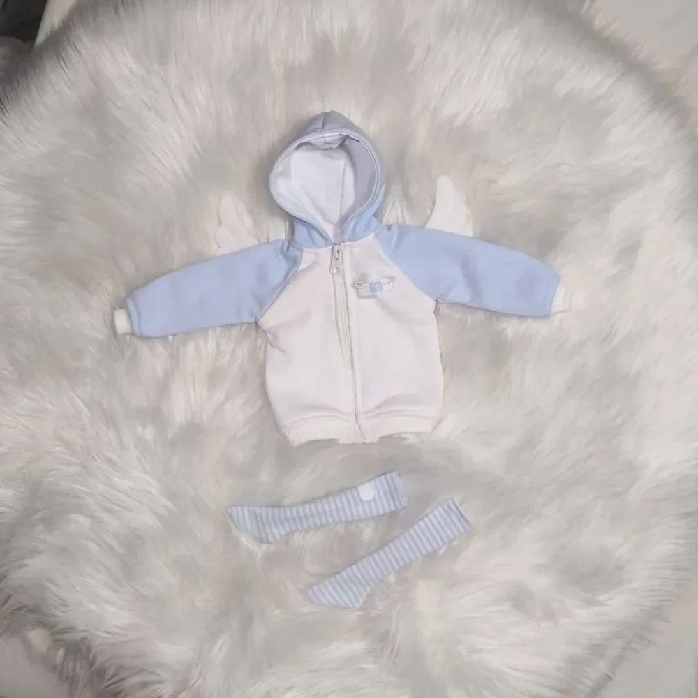 Nuevo traje de ropa para muñeca 1/4 1/6 para muñeca Bjd de 45/30cm, chaqueta de Ángel con calcetines a rayas, juguetes para niñas, accesorios para muñecas de moda