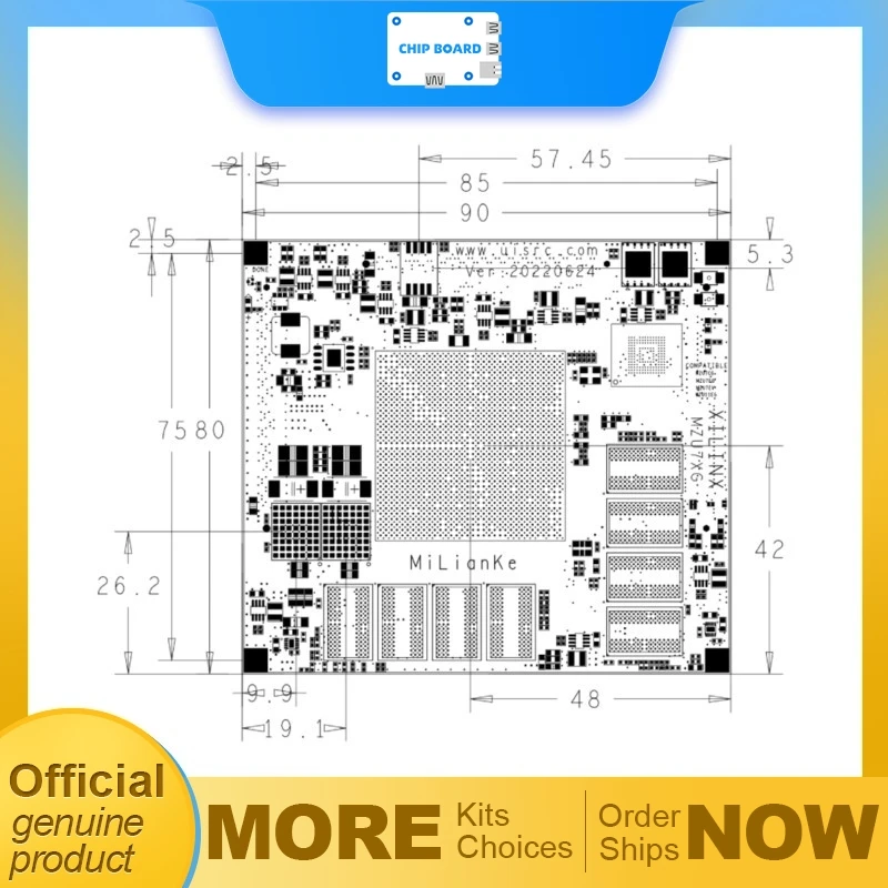 Milinker MLK-CM03 UltraScale+ MPSoC module based on ZU7EG or ZU7EV with up to fifteen GTX transceivers for data intensive use