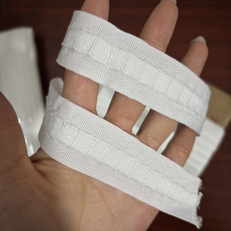 30m/100m White Curtain Cloth Belt 2.5cm For Curtains Eyelets Tape Rings Grommet Top Punching Hook Curtain Pleated Accessories