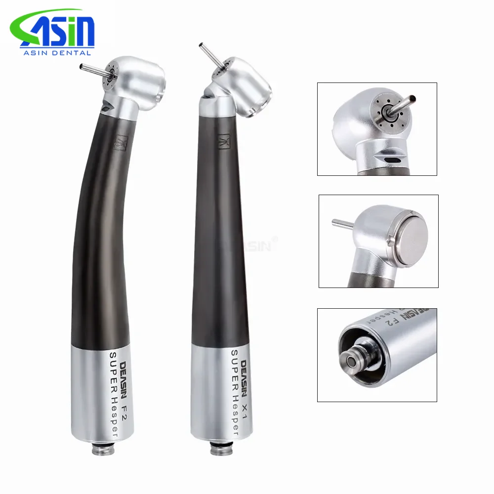 DEASIN Titanium Dental Fiber optic High Speed Handpiece Air Turbine with Ceramic Bearing Torque push button head For N coupler