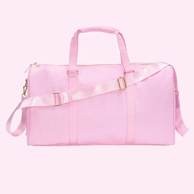 Saco De Duffle De Nylon Impermeável Com Alça De Ombro, Bolsa De Esportes, Saco De Ginástica, Cor Doce, Personalizado, Novo Estilo, 20Pcs