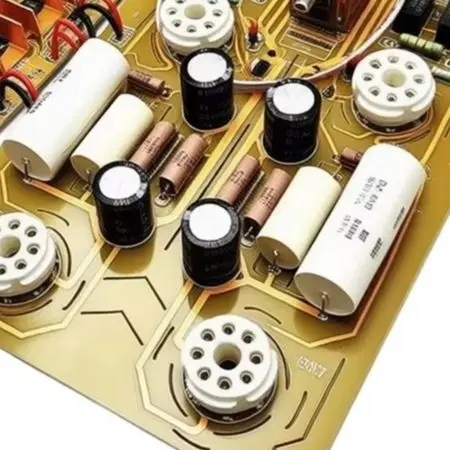 6SN7 Vacuum Tube Preamplifier Board Kit with PSU Board for HiFi Audio Systems 4 Input Channels Gold Plated PCB