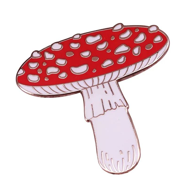 Red Toadstool Mushroom Enamel Pin Woodland Forest Natural Values Brooch