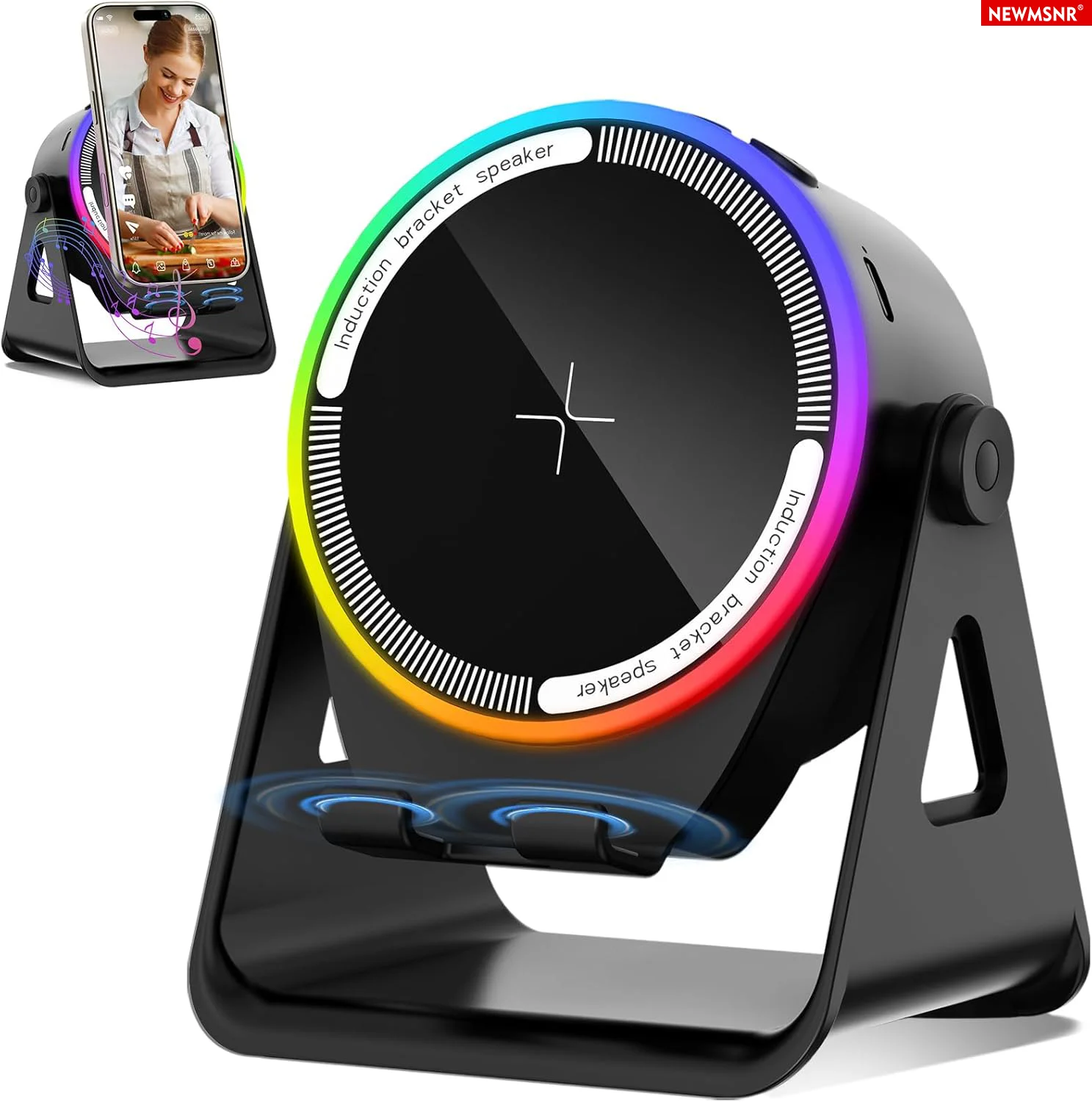 

Многофункциональная Bluetooth-колонка 5-в-1 с RGB-подсветкой, подставкой для телефона, портативным HIFI-звуком, сабвуфером, магнитным креплением для планшета