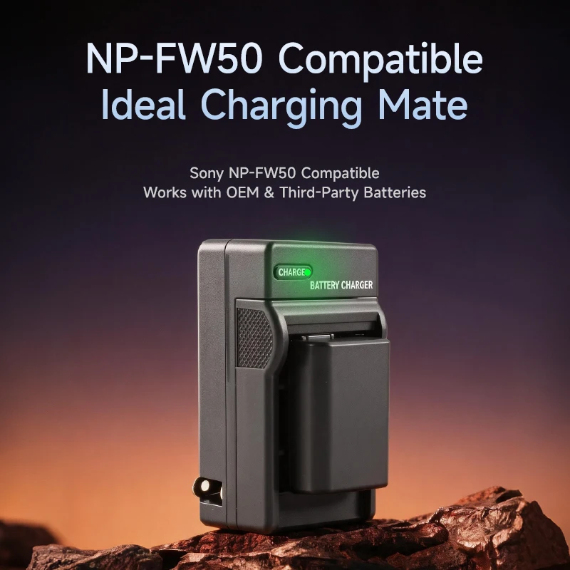 NP-FW50 Camera Battery Charger Compact Portable AC 100-240V ABS Material for Digital Devices