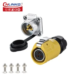 CNLINKO M20 2-12 Pin Panel Mount Quick Lock AC DC Power 12V Male Female Plastic Quick-connect Waterproof Aviation Connector