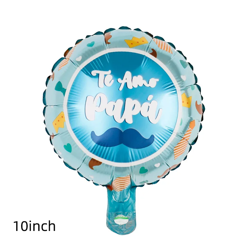 10pcs 10inch Happy Father\'s Day Foil Balloons Fathers Day Spanish Te Amo Papa Air Globos For Father Birthday Party Decorations