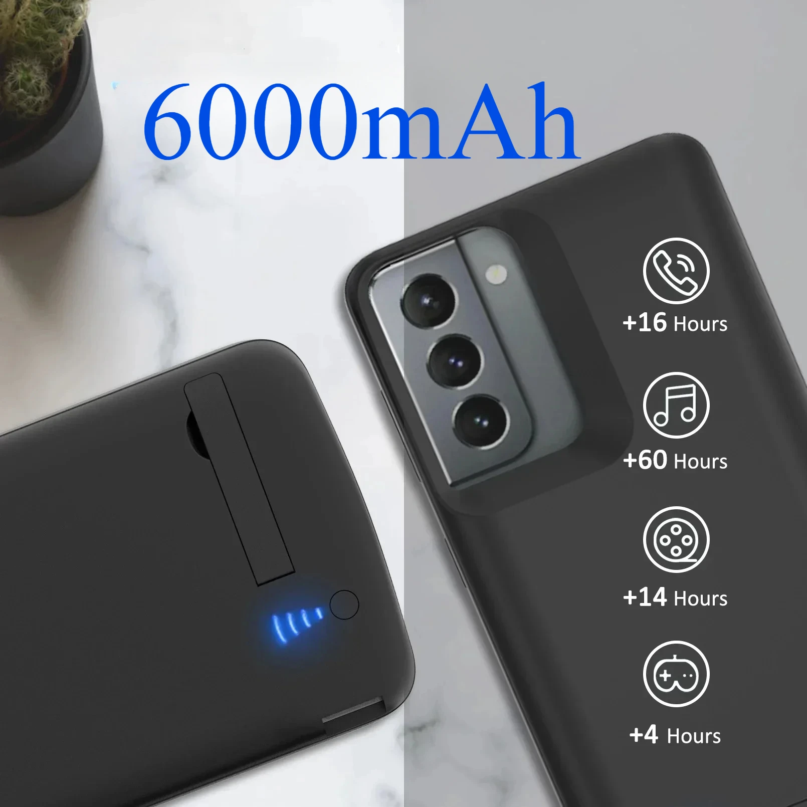 6000mAh Power Case for Samsung Galaxy Note 20 Ultra S10 S20 S21 S22 Plus Ultra S10e Battery Charger Case Charging PowerBank