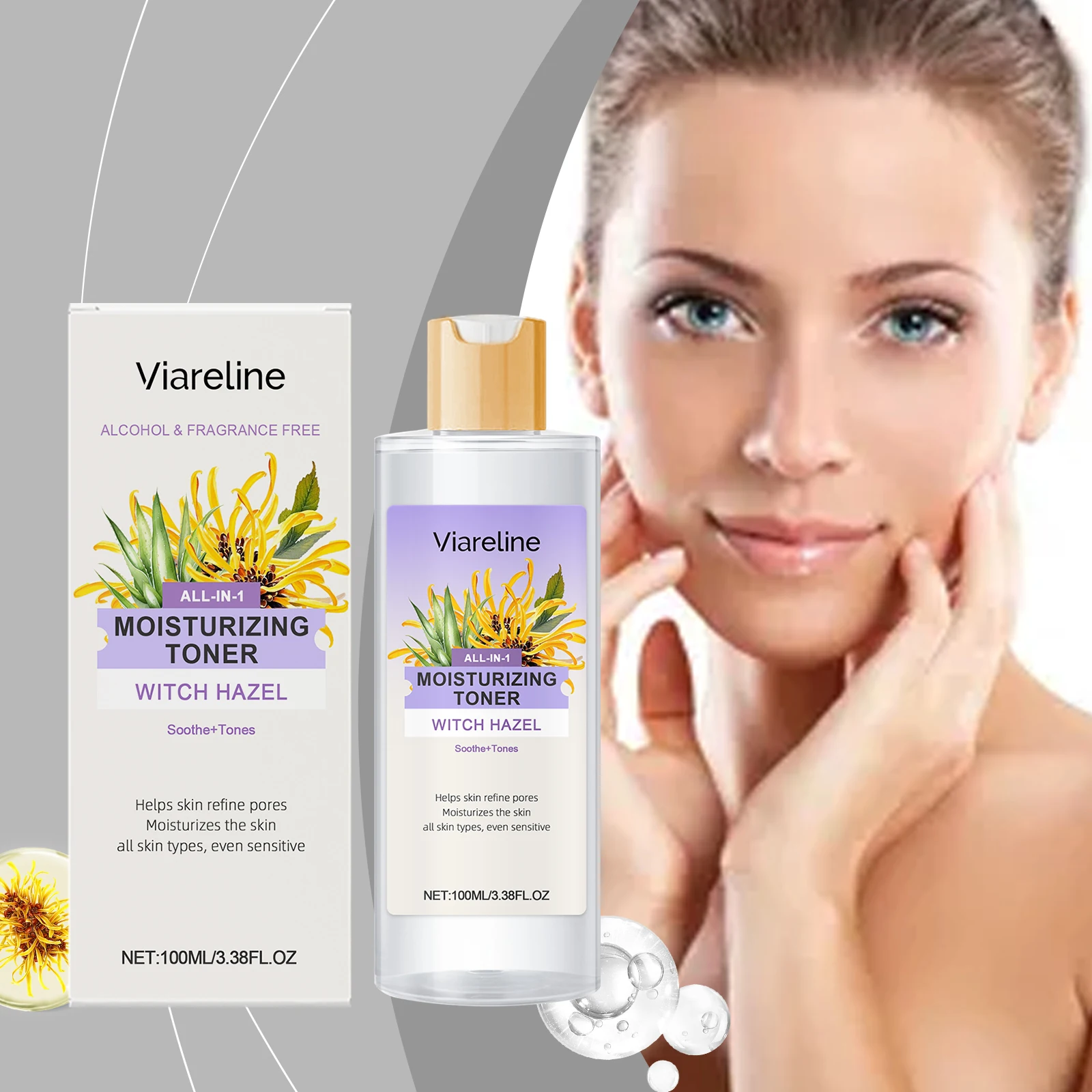 

Viareline witch hazel aloe vera moisturizing toner daily moisturizing facial skin deep nourishing