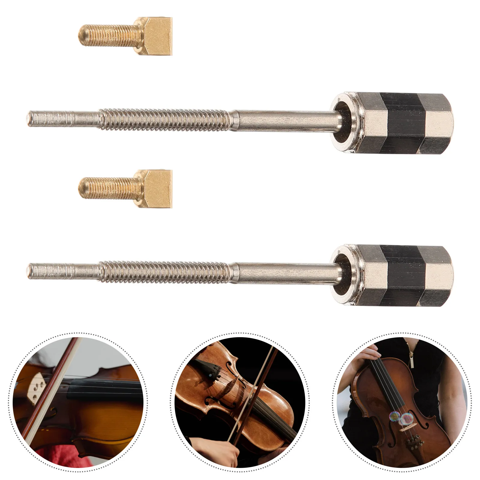 

2 Pcs Stringed Instrument Bow Screw Student Screws Violin Bows Metal Music Repair