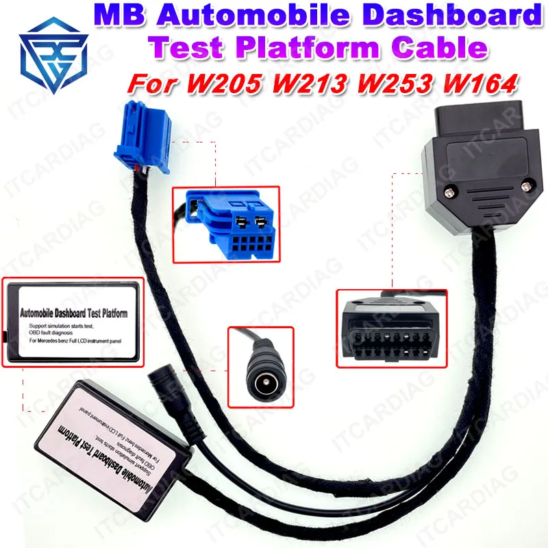 MB Automobile Dashboard Test Platform Cable For MercedesBenz W205 W213 W253 W164 Full LCD Instrument Panel Simulation Start Test