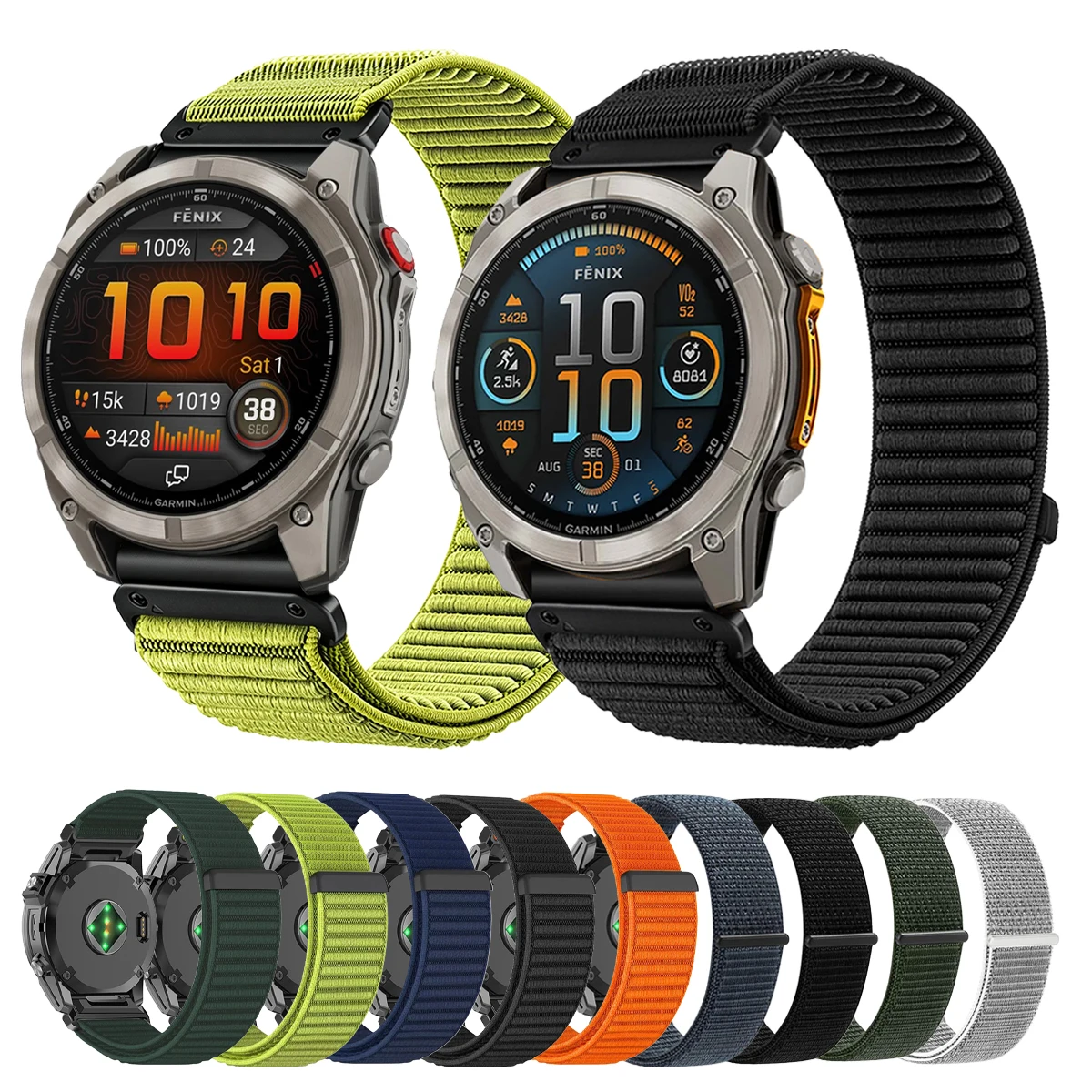 QuickFit 26mm 22mm Nylon Strap For Garmin Fenix 8 Pro AMOLED/AMOLED Fenix 8 E 7 7X Pro Solar 6 6X Tactix 8 Watch Band Bracelets