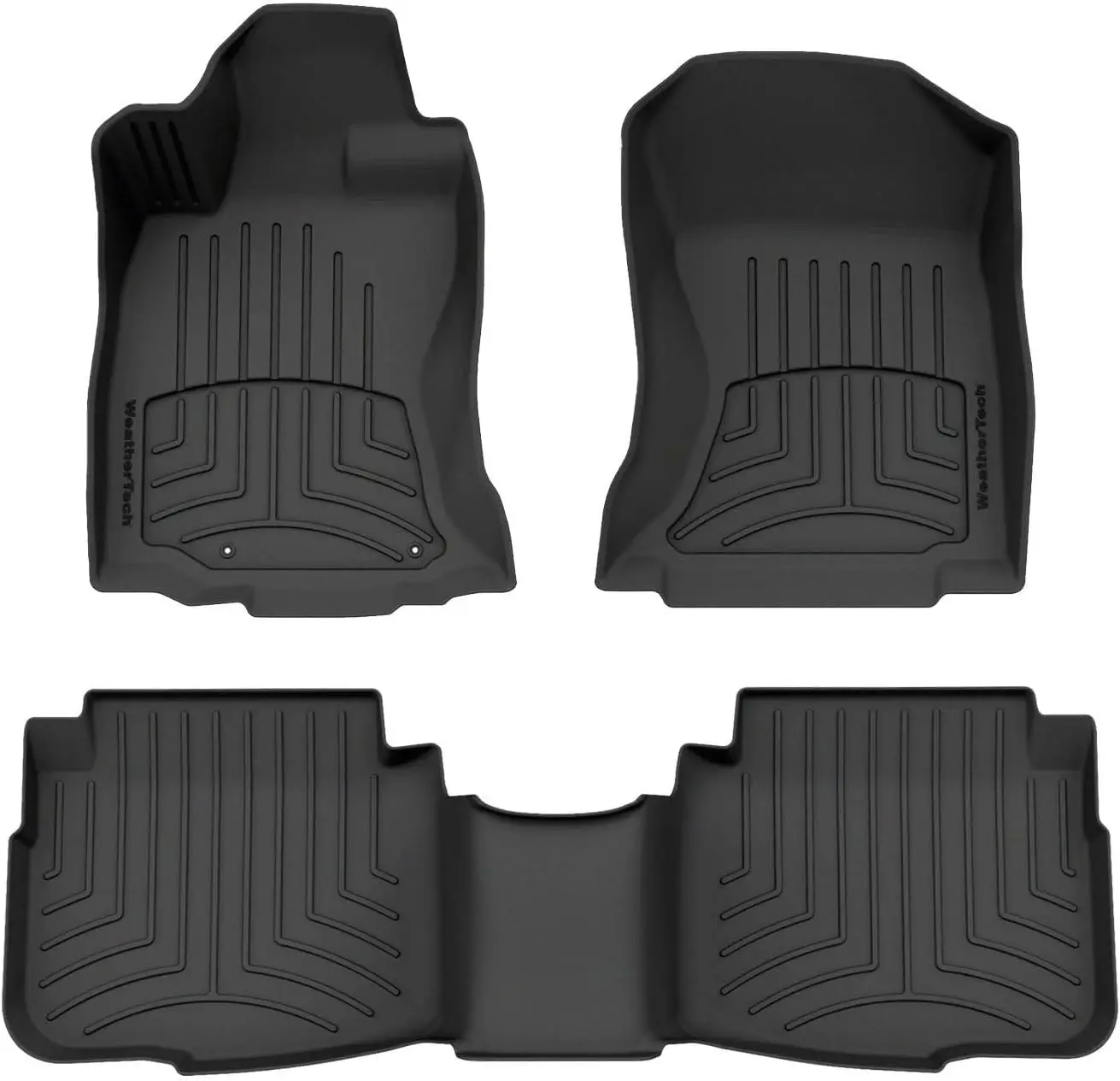 All-weather black TPE custom fit floor mats for 1st & 2nd row of Subaru Legacy, Outback