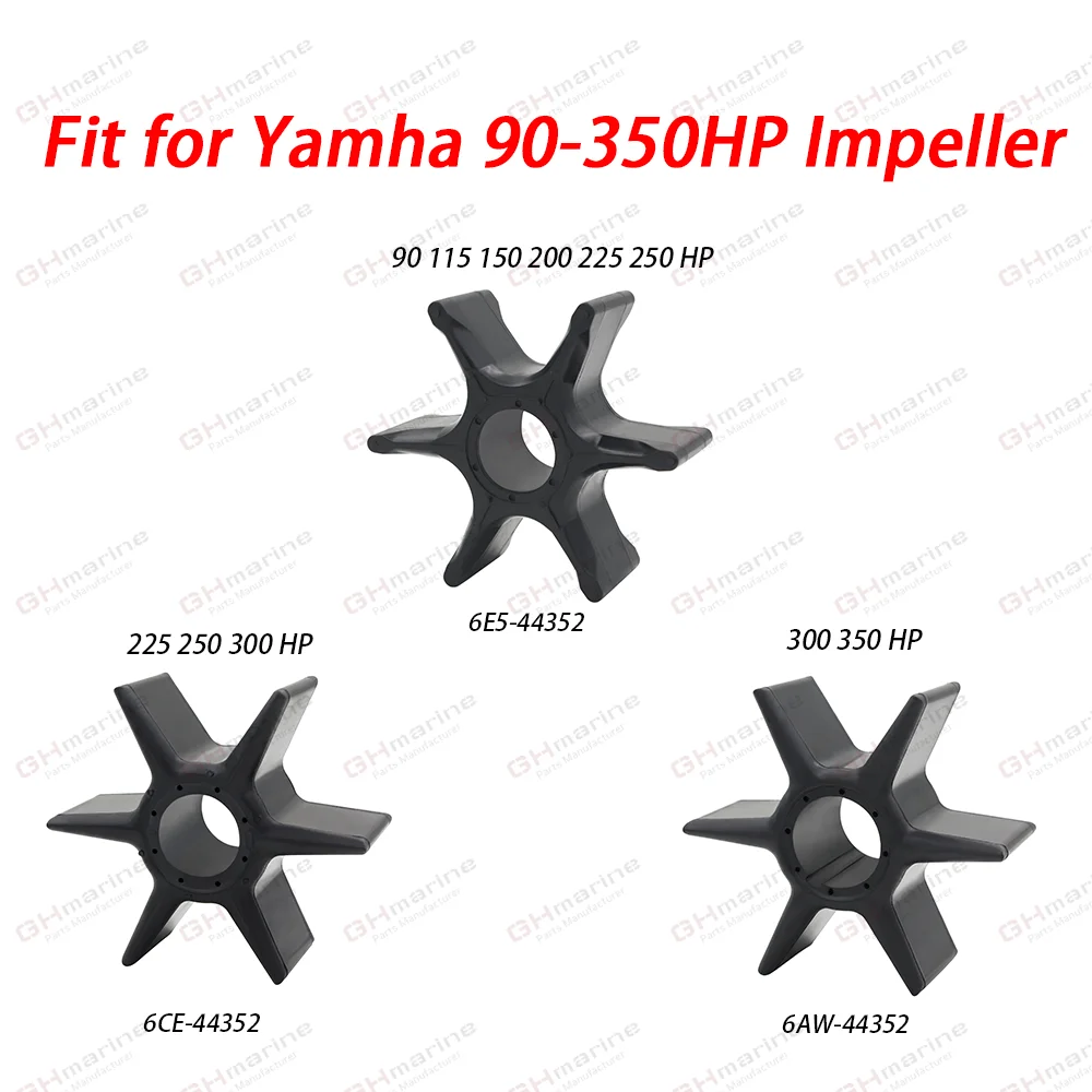 90 115 150 200 225 250 300 350 HP Water Pump Impeller Fit for Yamaha Marine Outboard 6E5-44352-00 6CE-44352-00 6AW-44352-00