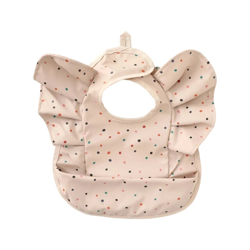 

G2TC Water Proofing Infant Bib Angel Wing Wipeable Burp Cloth Portable Foldable Adjustable Design for Newborns Kids