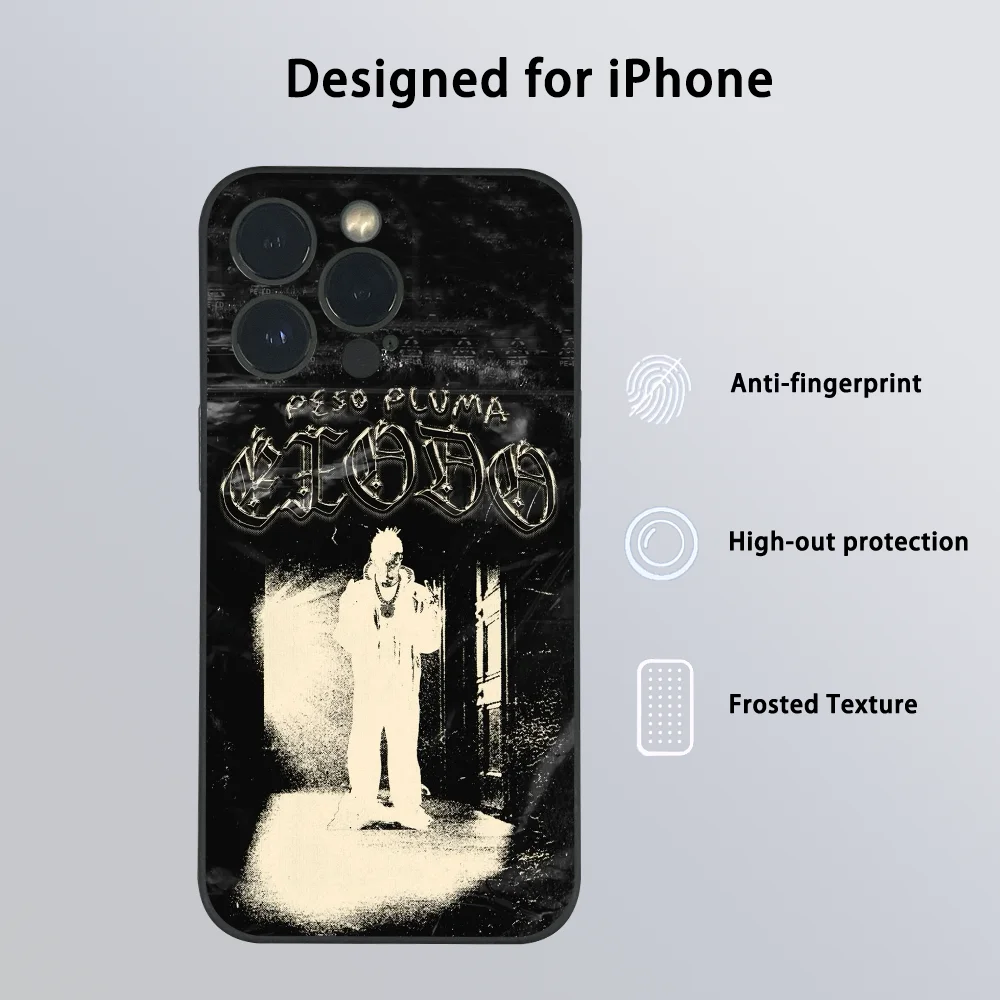 Cantor P_Peso Pluma Exodo Cool Phone Case Para iPhone 16 15 14 13 Pro Max Plus Mini Preto Fosco Soft Shell Funda