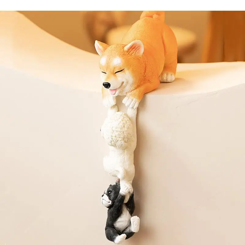 Resin Dog Ornament Animal Statue Sculpture Home Accessories Living Room Decoration Crafts Figurines Statuette Statuary Gift