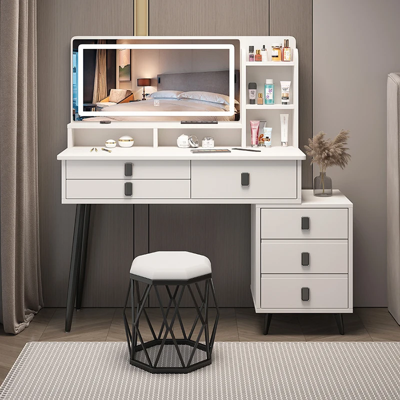 Tocador moderno de lujo para dormitorio, cajón de maquillaje europeo, almacenamiento de maquillaje, muebles de dormitorio