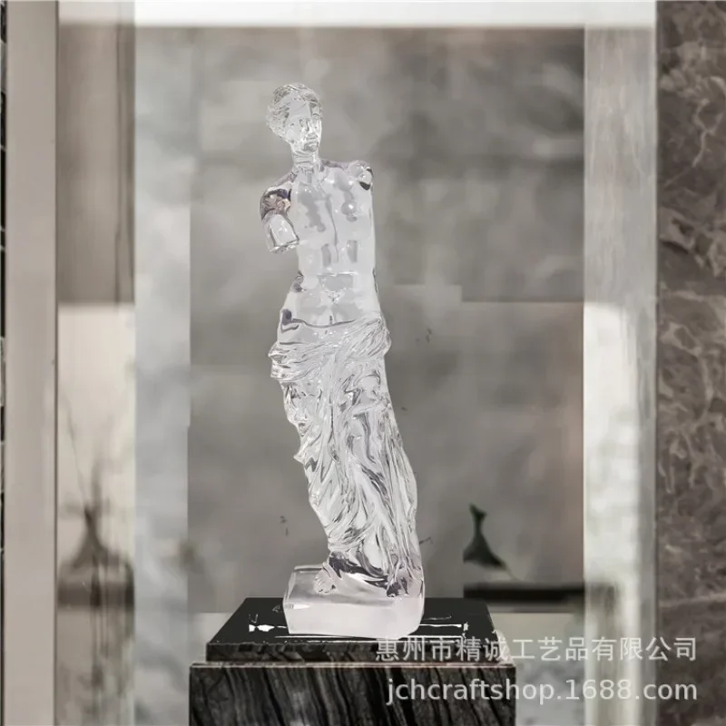 Hotel model room tabletop ornament platinum crystal transparent resin Eros Venus sculpture