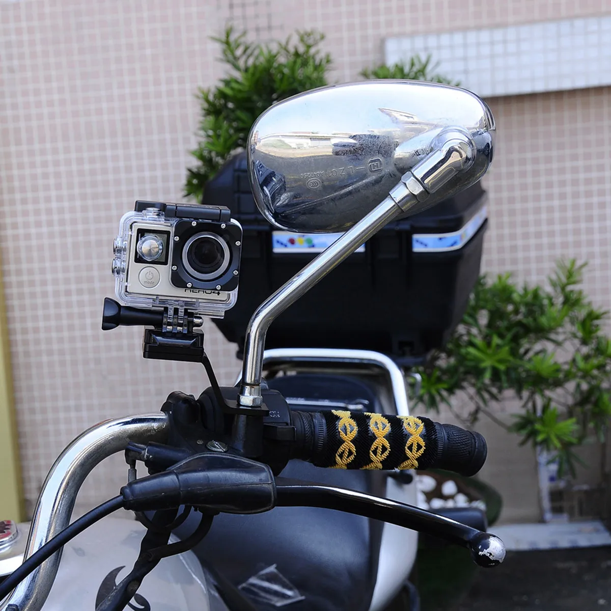 

Motorcycle Rearview Mirror Mount Durable Metal Camera Holder Motorcycle Accessories Easy Install Small Light Weight