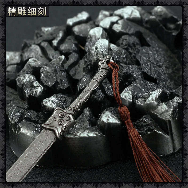 18cm Spring Thunder Blade 1/6 All-metal Replica Miniatures Ancient Chinese Famous Sword Melee Cold Weapon Model Crafts Equipment