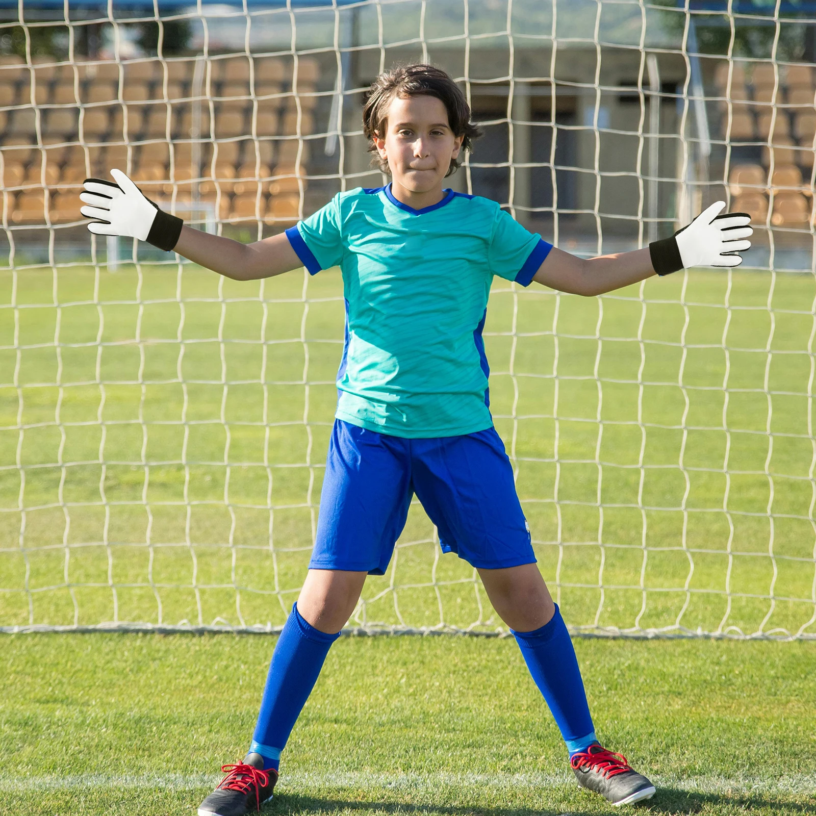 

2 Pcs Finger Guard 's Non-slip Gloves Pu Material Football Training