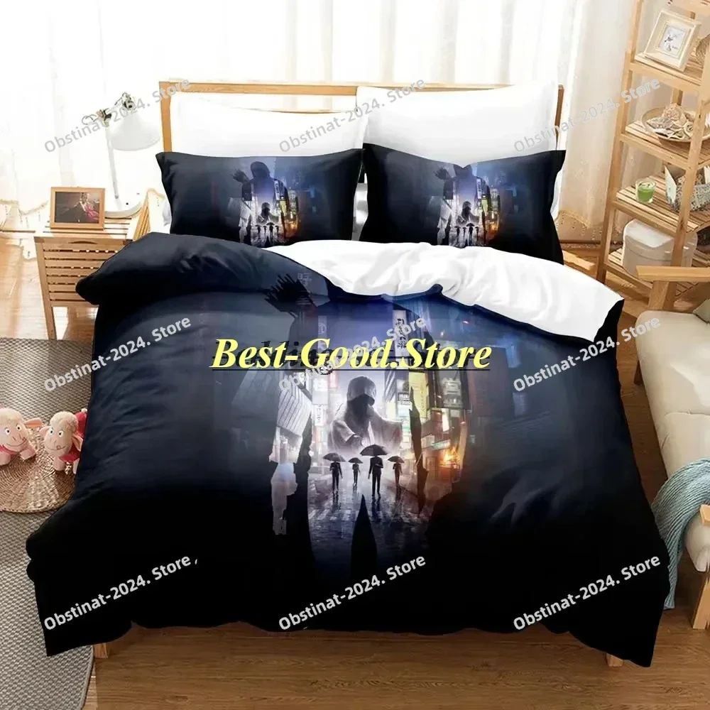 Ghostwire：Tokyo Bedding Set Single Twin Full Queen King Size Bed Set Aldult Kid Bedroom Duvetcover Sets 3D Anime Bed Sheet Set