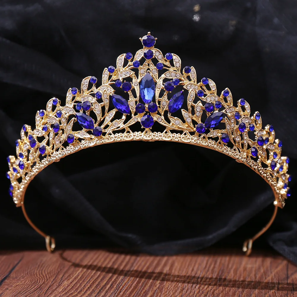 Crystal Rhinestone Wedding Hair Accessories Gold Silver Color Tiaras And Crowns For Bride Women Fashion Princess Diadems Jewelry