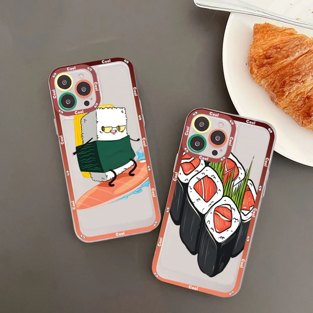 Cartoon sushi Phone Case For Redmi 7 8 9 A For Redmi Note 5 7 8 9 10 11 Pro Max 4G 5G Funfas