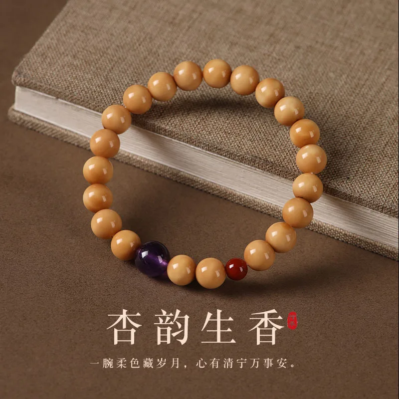 Ridge Bodhi Bead Bracelet With Buddha Beads, Single-Loop Soft Wristband, Ethnic Style
