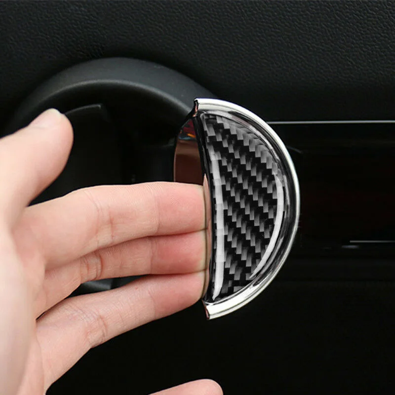 4PCS For Mini Cooper F55 F54 F60 Car Interior Carbon Fiber Door Handle Cover Trim