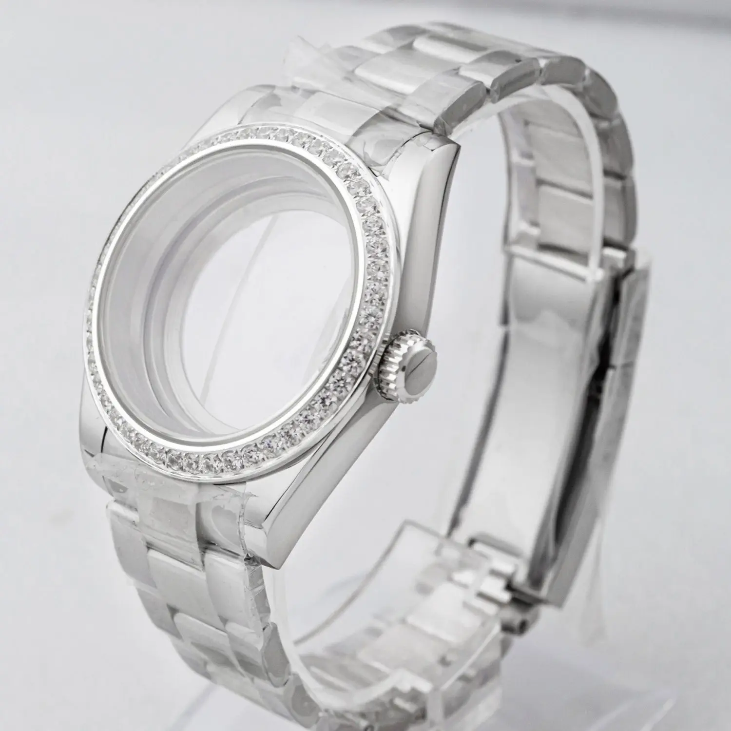 39mm/36mm log watch drill case set, sapphire stainless steel case belt set, three straps suitable for NH35/36