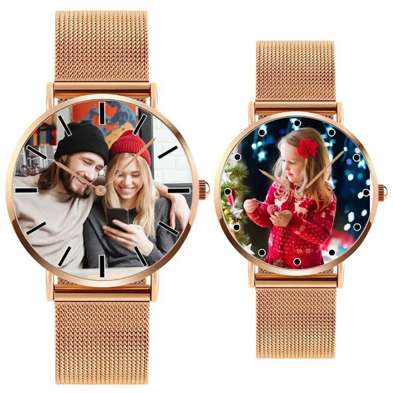 Reloj con impresión de fotos Personal, relojes con logotipo personalizado, reloj de pulsera con imagen de personalidad para amantes, regalo para Festival