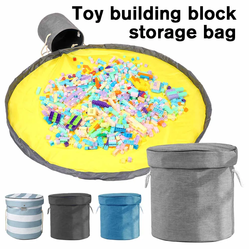 سلة تخزين ألعاب قابلة للطي مع رباط للإغلاق، منظم دلو من القماش الكبير لطوب ليجو، مكعبات البناء وألعاب الأطفال #1