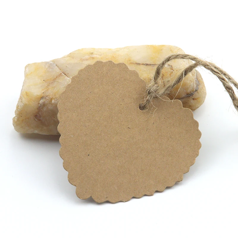 20/30PCS 6CM Bear Head Brown Kraft Paper Label Love Note Wedding Remarks Blank Price Tag Wedding Decoration Gift Card