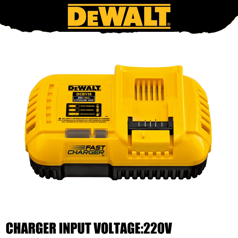 DEWALT DCB118 FLEXVOLT 18V/20V Charger  Internal Fan Cooled 220V Voltage Lithium Battery Rapid Charge