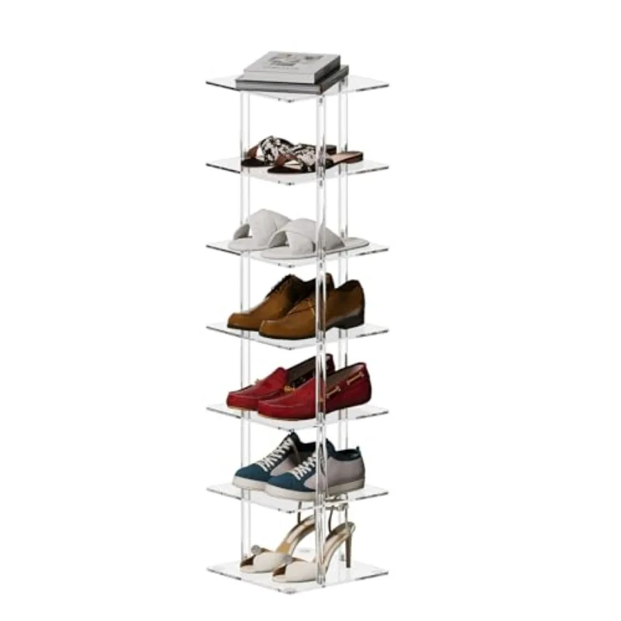 

Acrylic Veal Soe Rack - Free Standing Soe Rack 7 Tier Soe Stora Orgazer Narrow Soe Rack for Small Spaces Entryways Living Rooms