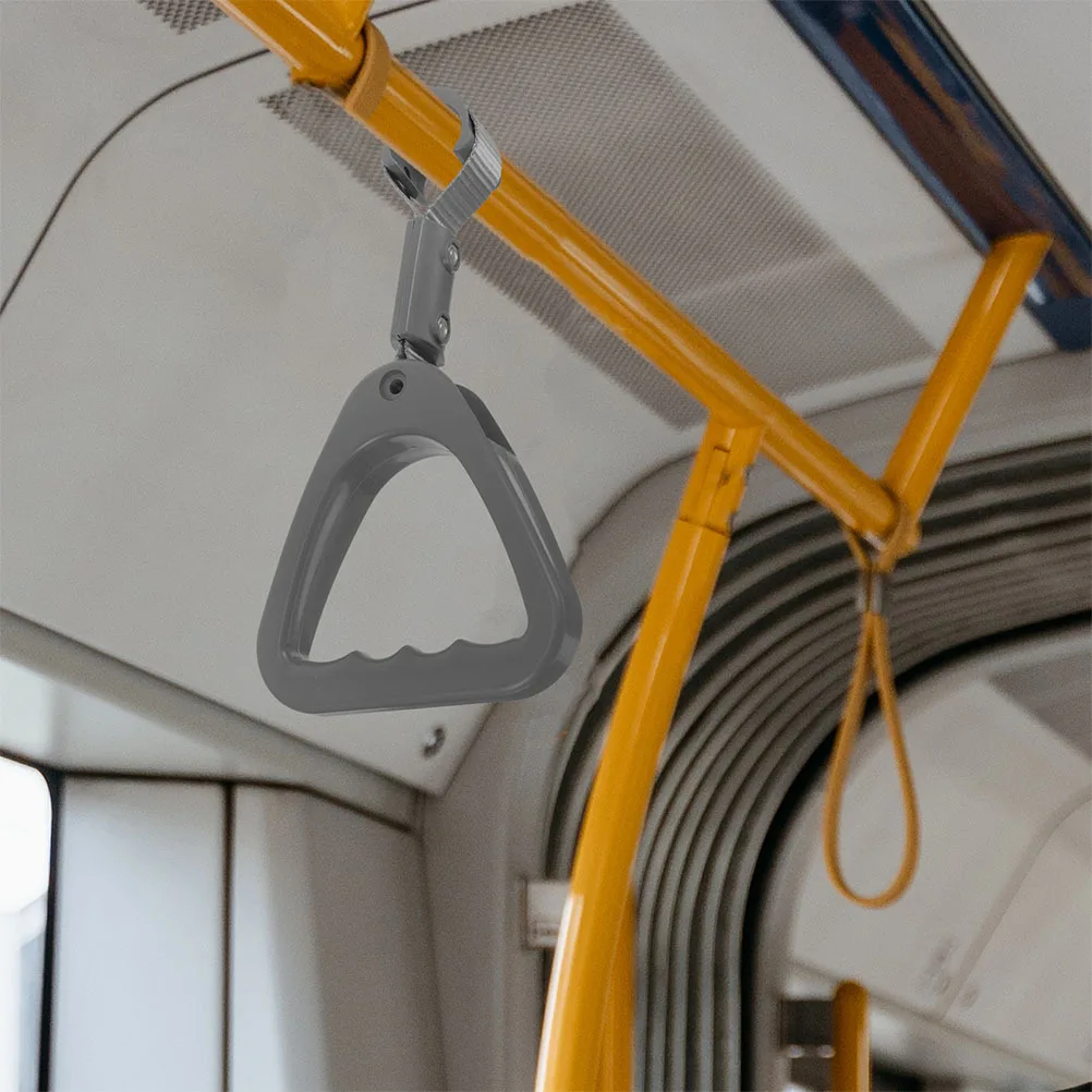 

2Pcs Grey Triangle Hand Straps Plastic Handlebar Grips for Bus Subway Car Adjustable Standing Aid for Elderly Disabled