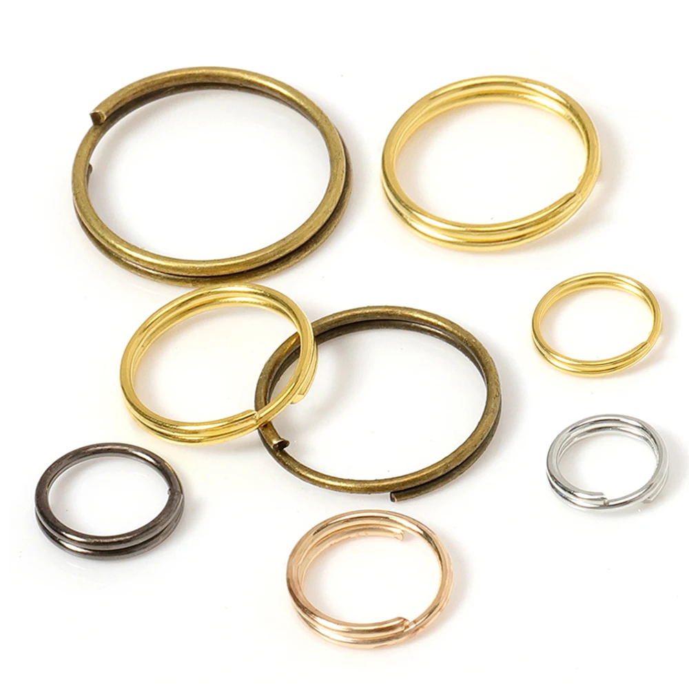 

200pcs Keychain Rings Open Jump Split Rings Double Loops Circle Key Ring Holder Connectors for Jewelry Making DIY Wholesale