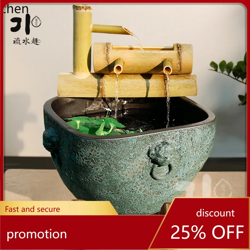 

HT Ceramic Home Crafts Turtle Tank Landscaping Home Large Living Room Fish Tank Antique Decoration Bronze Tank