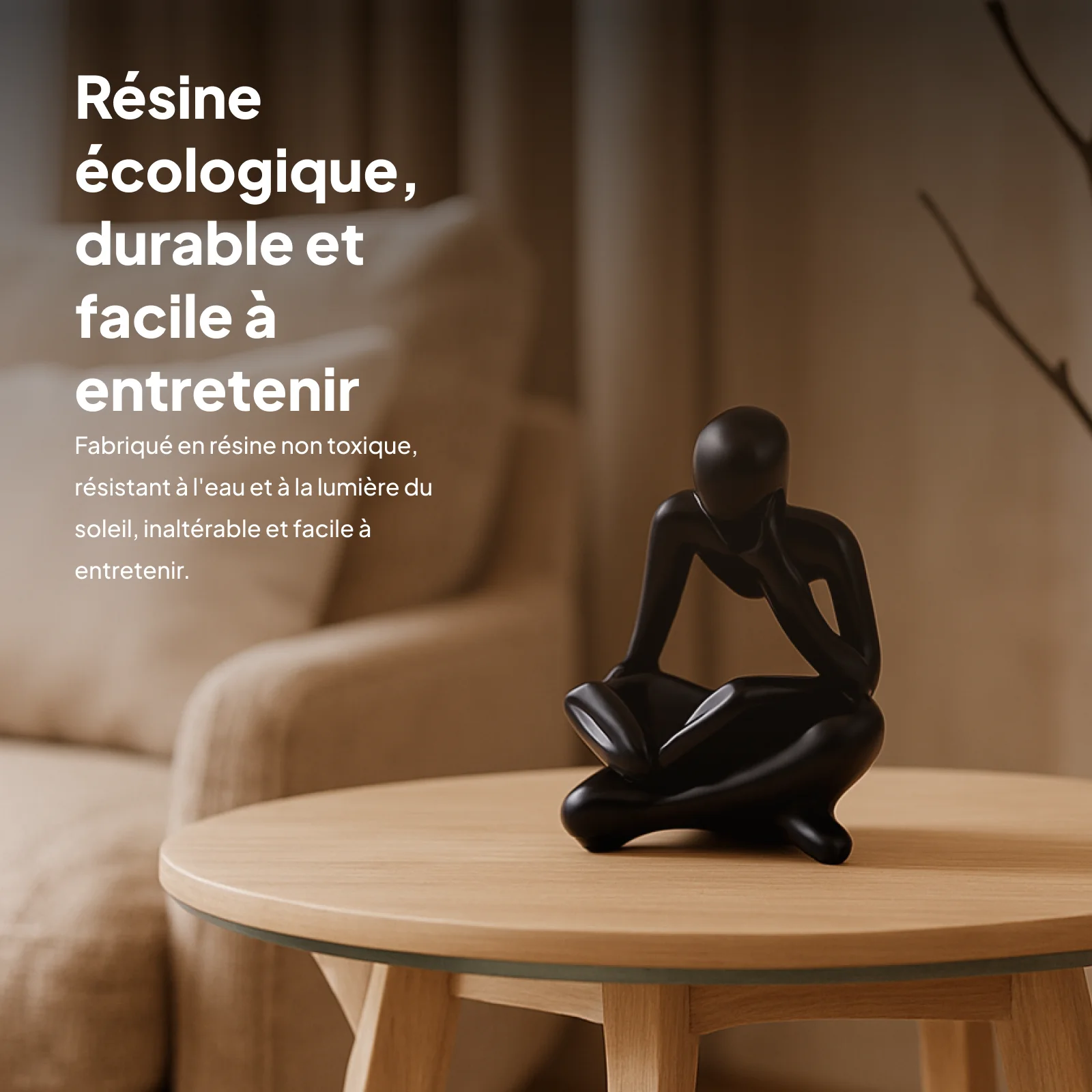 Resin Abstract Reader Figurine Exquisite Craft Office Decoration Tabletop Ornament for Luxury Home Decor Shelf