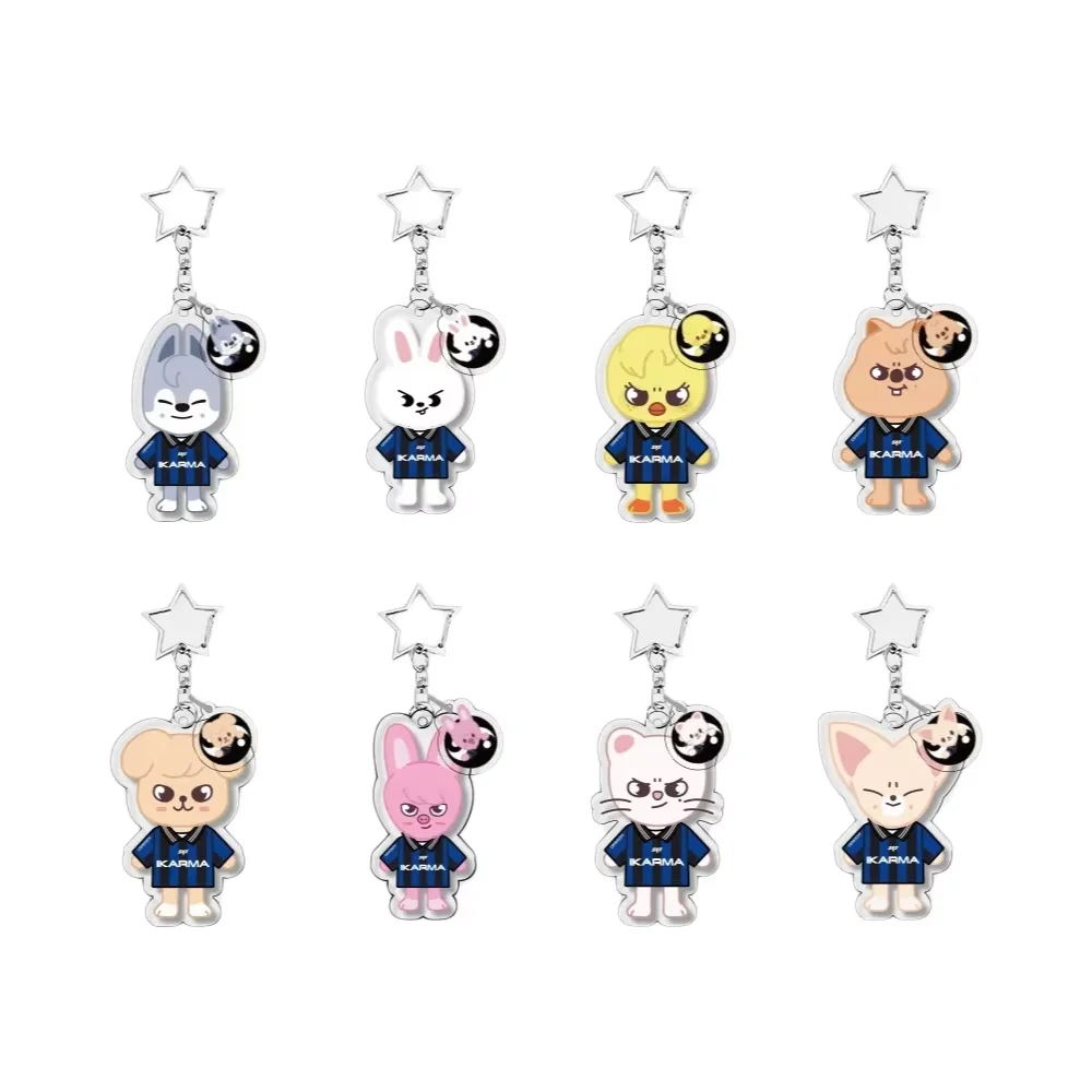 

K-POP Stray Kids Cartoon Acrylic Keychain SKZOO Peripheral Acrylic Keychain KARMA Acrylic Peripheral Same Style