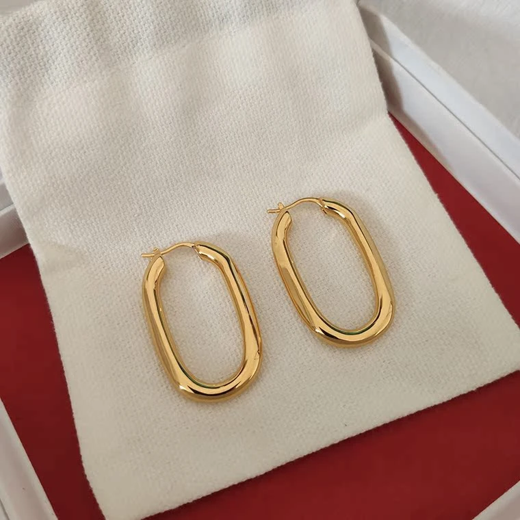 

Europe America Gold Geometric Earrings Women Fashion Brand Luxury Jewelry Trend