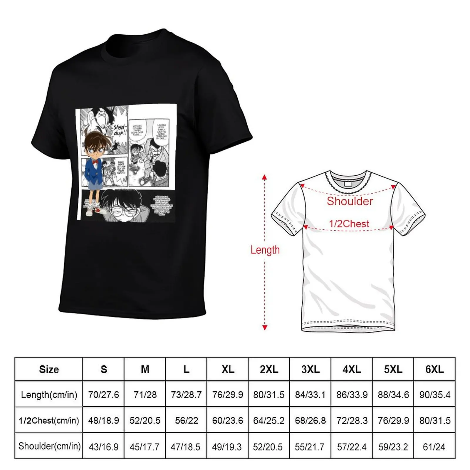 Detective Conan Manga T-Shirt sports fans graphic t shirt vintage baggy shirts cotton graphic tees designer t shirt men