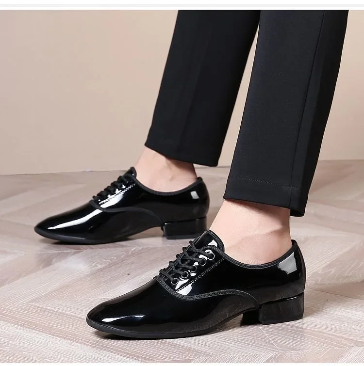 Men's Modern  Latin Dance Shoes Ballroom Square Dance Shoes Cowhide Anti Slip Sneakers Breathable Leather Shoes Man Tango