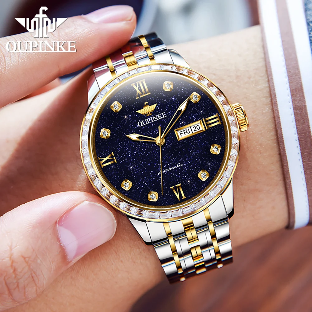 OUPINKE 3241 Men Watch Luxury Original Starry Sky Waterproof Watch Men Mechanical Watch Automatic Watch High end Brand Men Watch