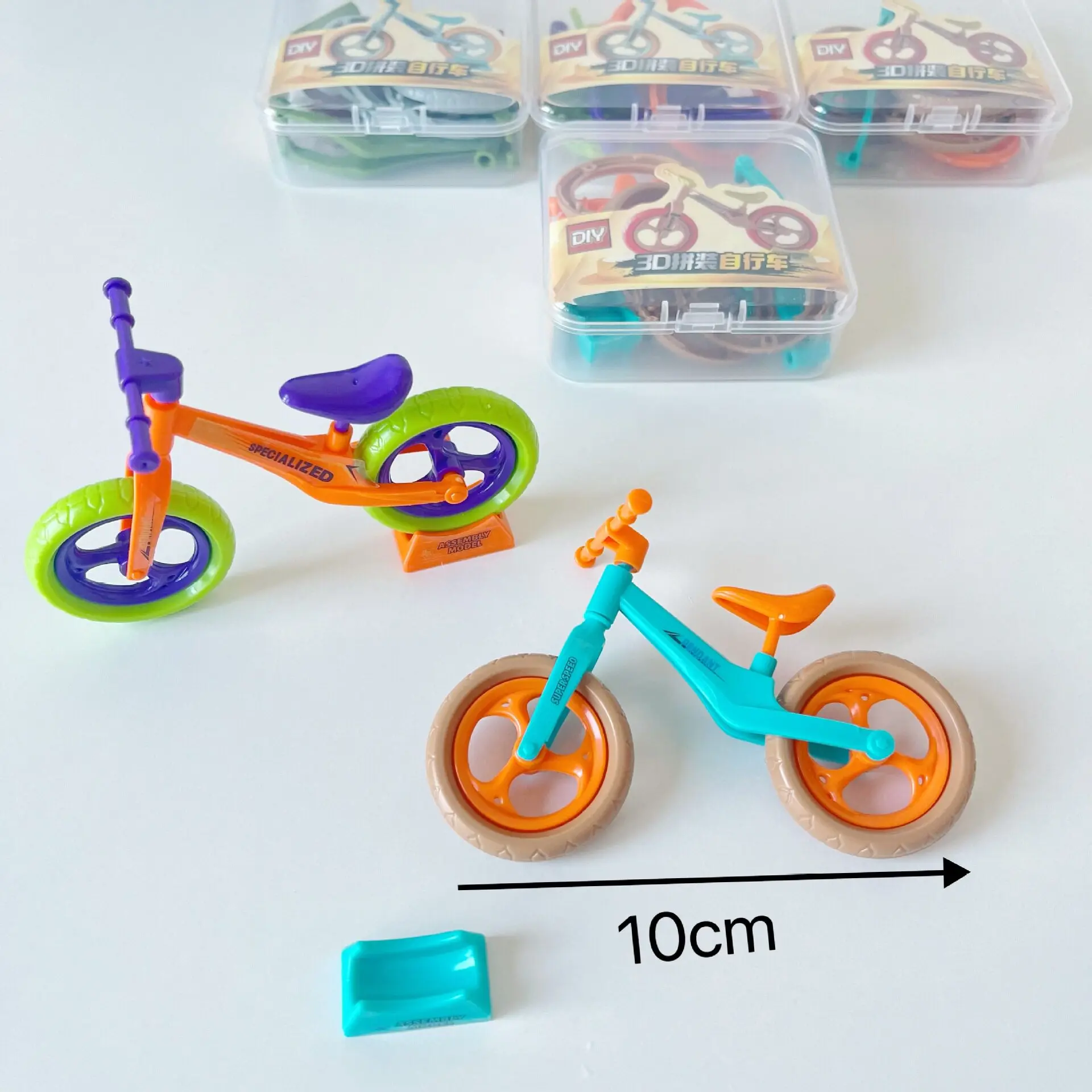 

Cycling Theme Plastics Assembled Radish Balance Car Mini Bike Professional Ornament Decorative Toy for Home Garden